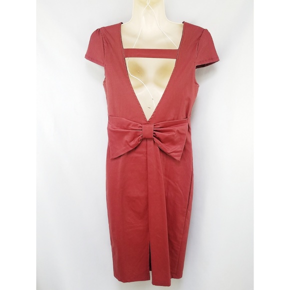 Joyce Leslie Red Bodycon Open Back Dress M - Picture 2 of 8